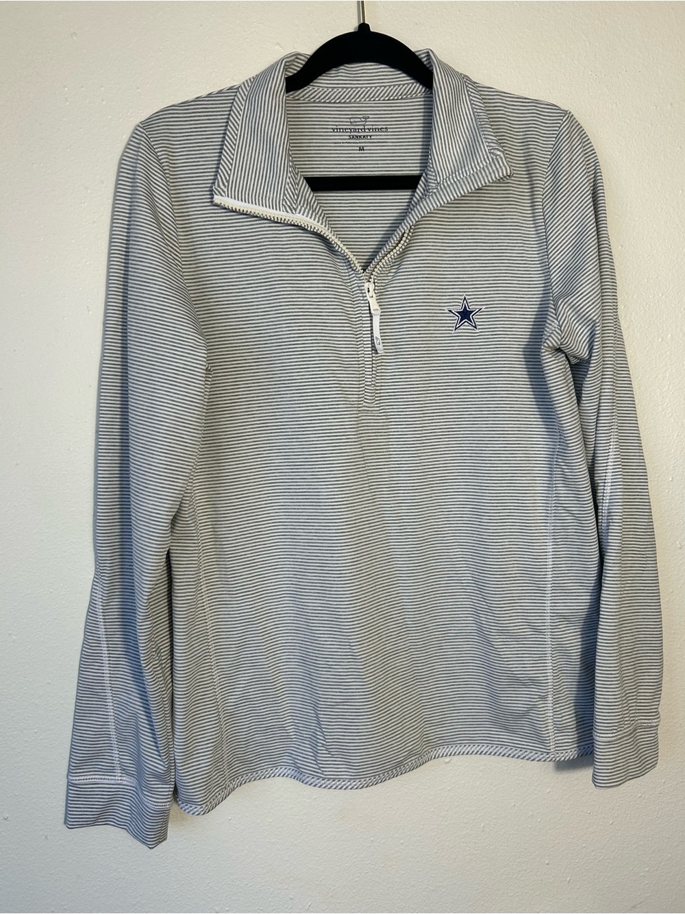 Vineyard Vines Dallas Cowboys Sankaty Quarter Zip Performance Pullover Men M
